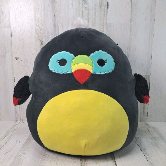 Squishmallow Tito the Toucan 18" Big Plush Stuffed Toy Black Pillow Buddy Owl - Picture 1 of 13